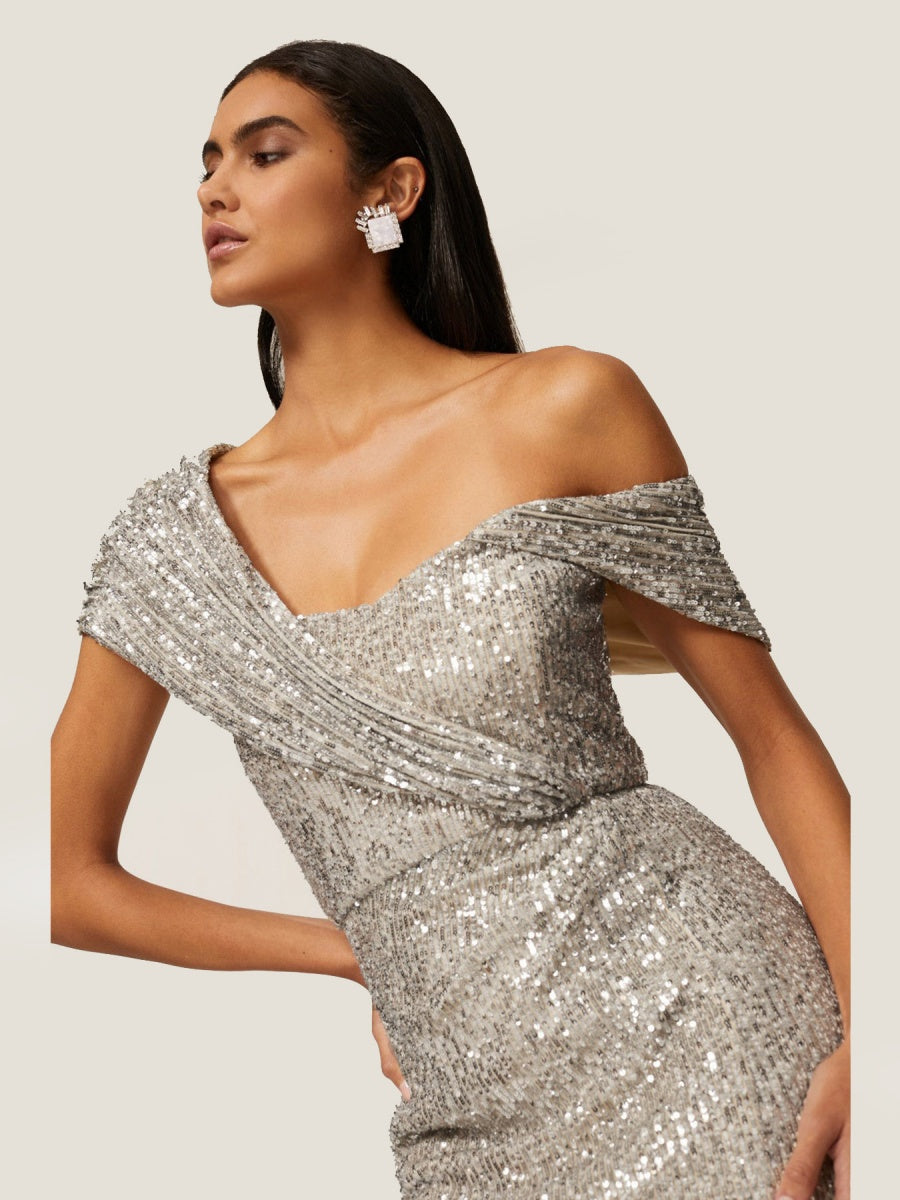 Liber Spring Women's Sequins Midi Dresses