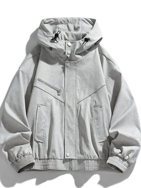Tooling Hooded Suede Loose Function Jackets