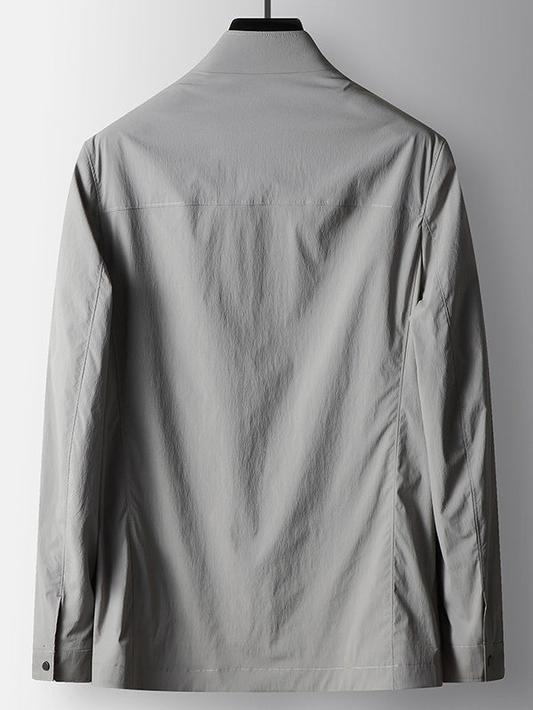 Business 4-Way Stretch Stand-Collar Zip-Up Lightweight Jacket