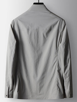 Business 4-Way Stretch Stand-Collar Zip-Up Lightweight Jacket
