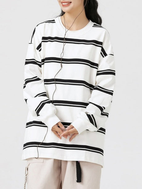 Stripes Crew Neck T-shirts