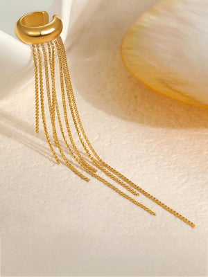 Ear clip tassel earrings