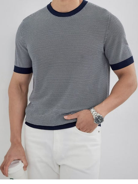 Pinstripes Lightweight Color-blocked T-shirts