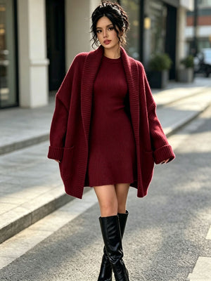Autumn/Winter Loose Knit Cardigan Set
