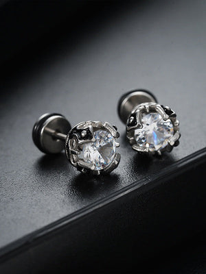 Black And White Zircon Earrings