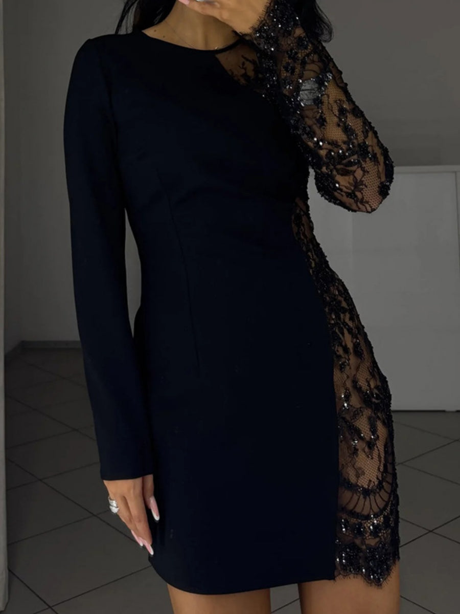 Lace Stitching Reunion Mini&Short Dresses