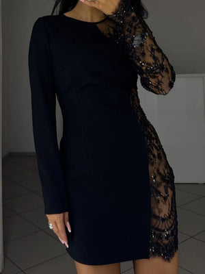 Lace Stitching Reunion Mini&Short Dresses