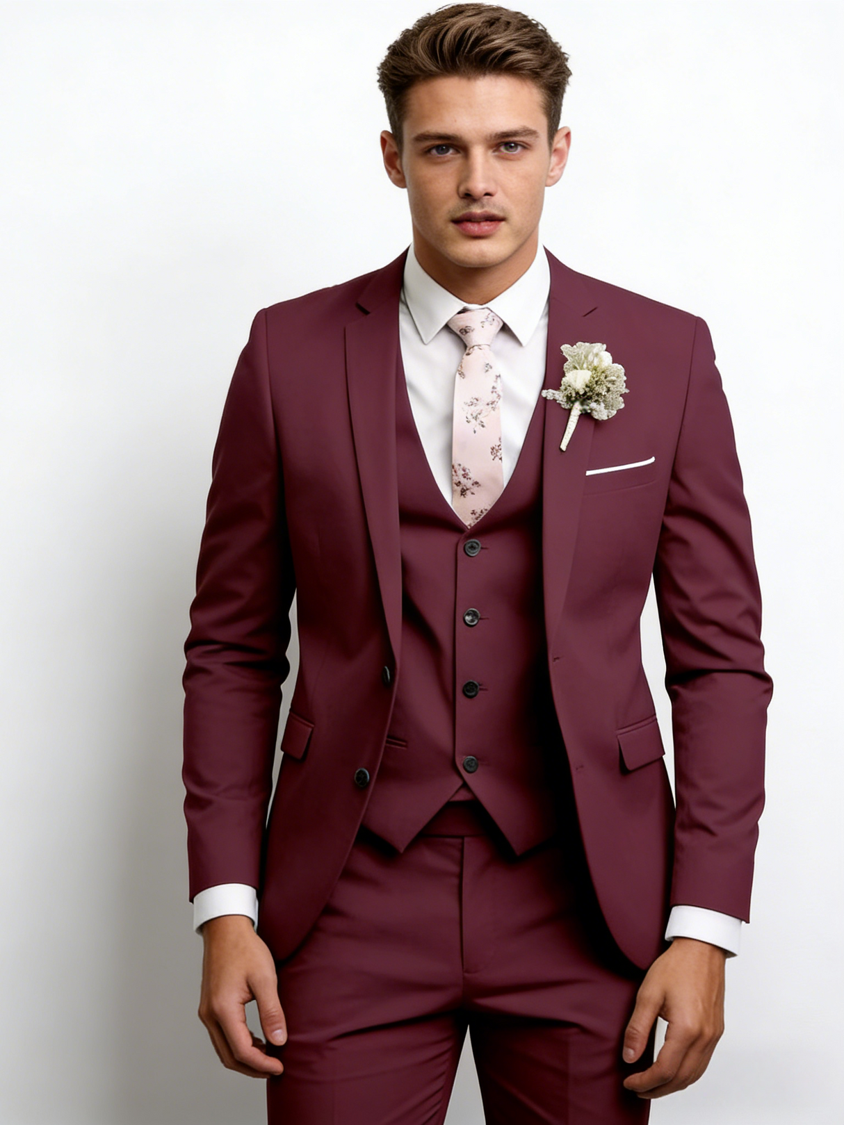 Slim-fit Wedding Suit 3-piece Sets Set