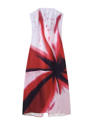 Liber European and American style Women's Printed 3D Three-dimensional pattern Maxi Dresses