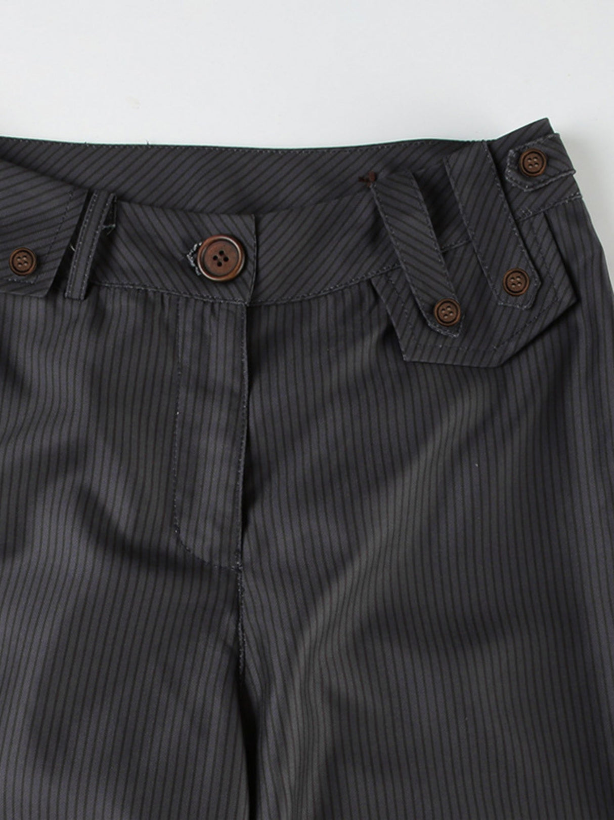 Stripes Contrasting Colors Low-rise Micro-flared Straight-leg Pants Pants