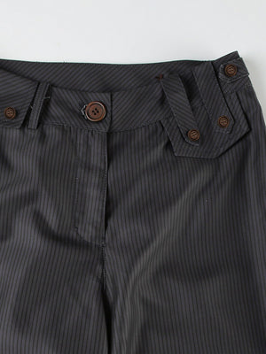 Stripes Contrasting Colors Low-rise Micro-flared Straight-leg Pants Pants