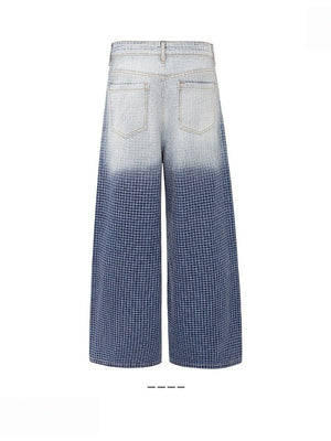 Baggy Washing Gradient Mesh Jeans