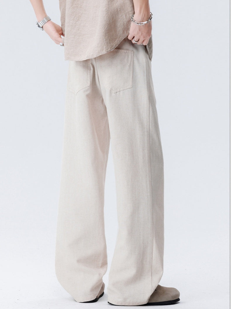 Old Money Style Flax Drape Pants