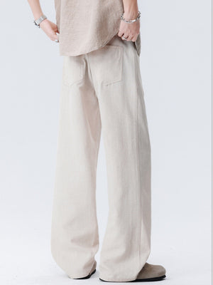 Old Money Style Flax Drape Pants