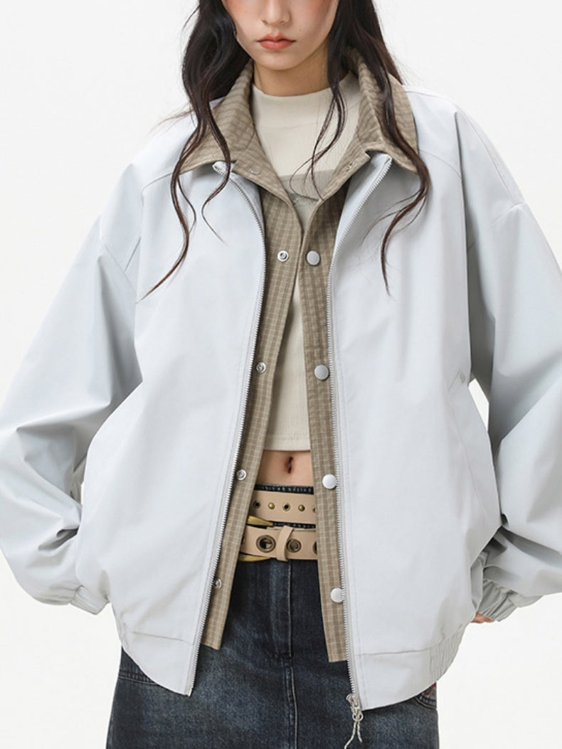 Layered-look Plaid Jackets