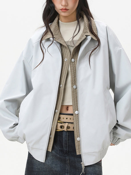 Layered-look Plaid Jackets