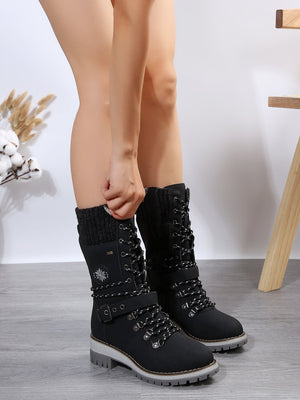 Lace-up Mid-calf Boots For Women