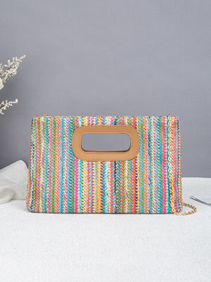 Colorful Straw Tote Bag For Vacation