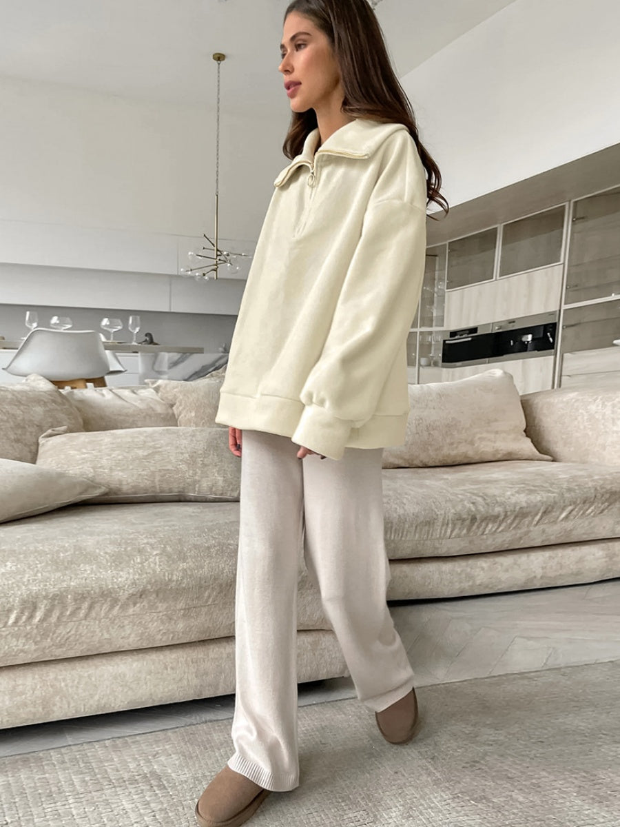 Pullover zip-up sweatshirt