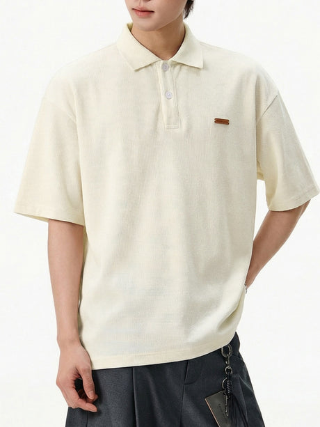 Vertical Strip Loose-fit Polo Shirt