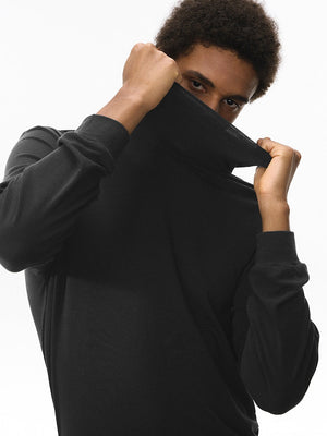 Wool Turtleneck Ins Slim Blended Straight Shoulders Long-sleeved T-shirt