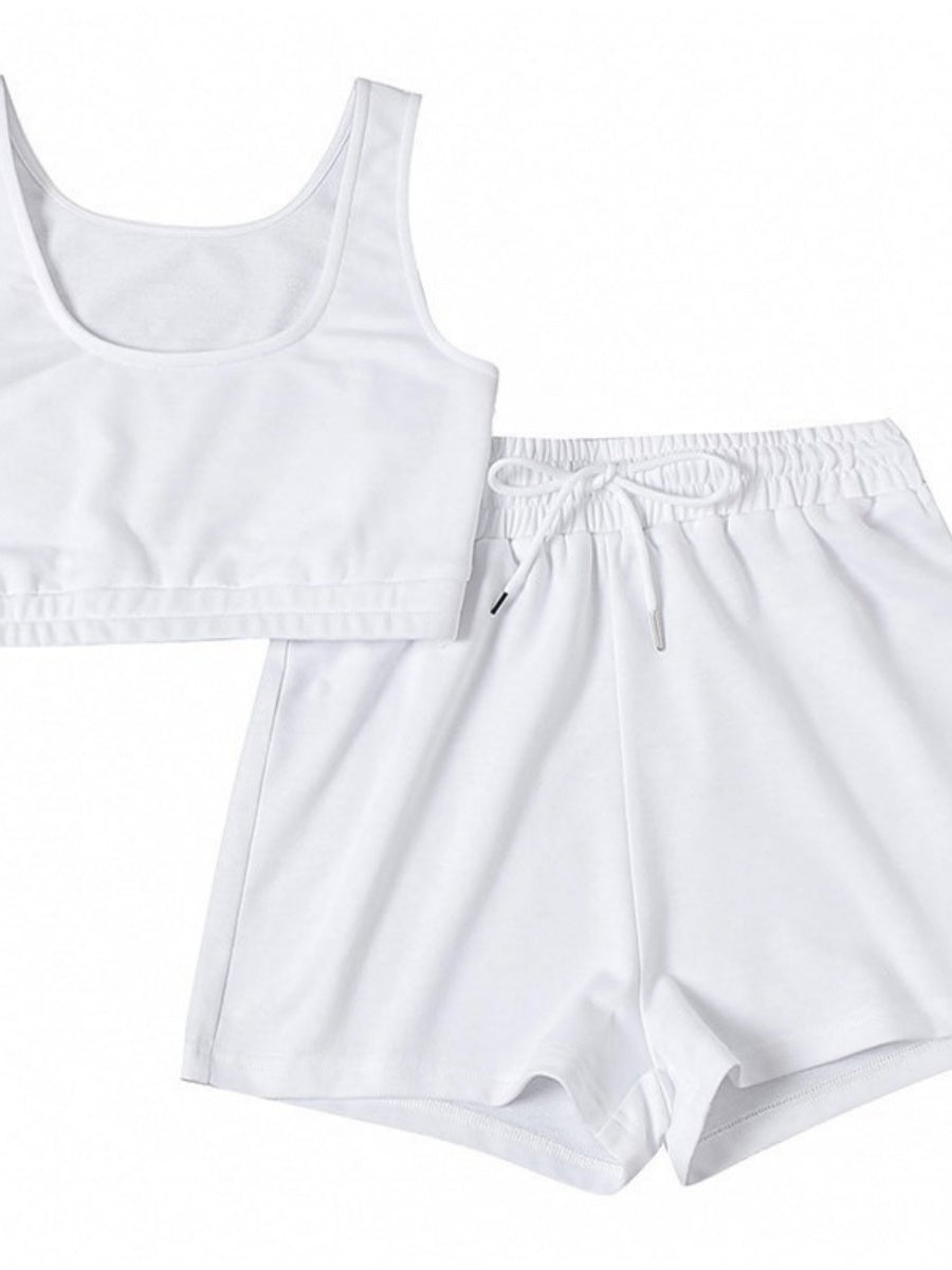 Liber Summer Women's Splicing Solid Color 2-piece Sets