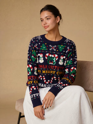 Christmas Patterns Headgear Sequins Sweaters