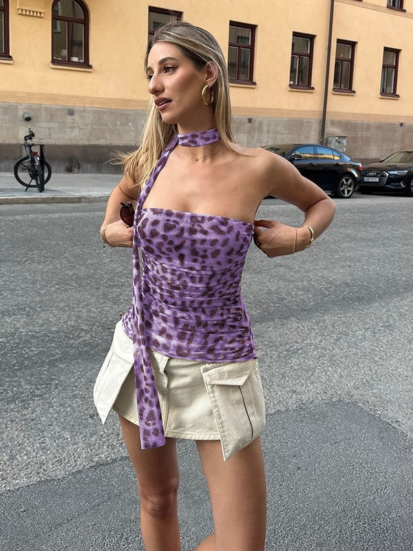 Liber Winter Women's Printed Leopard Tank tops&Camis
