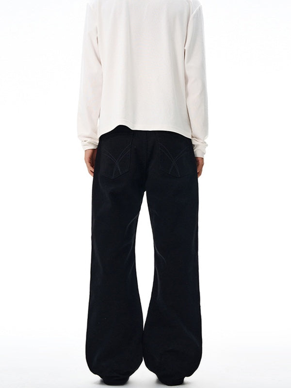 Liber Autumn Men's Pocket decoration Solid Color Pants