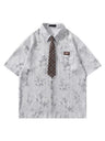 Bamboo Printed Ties Loose-fit Shirts