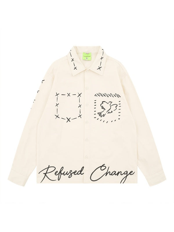 Liber Autumn Men's Printed Cartoon Shirts