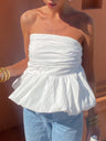Plaid Splicing Ruffle Strapless Sweet Tank Tops&Camis