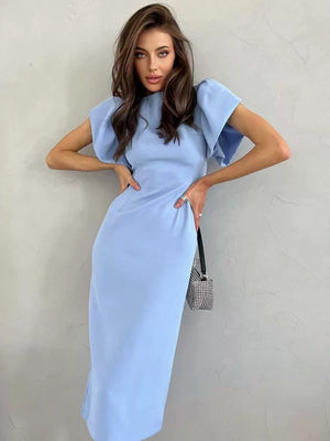 Slits Hip-hugging Commuting Midi Dresses