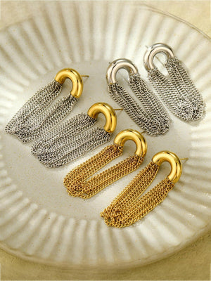 Hoop tassel earrings