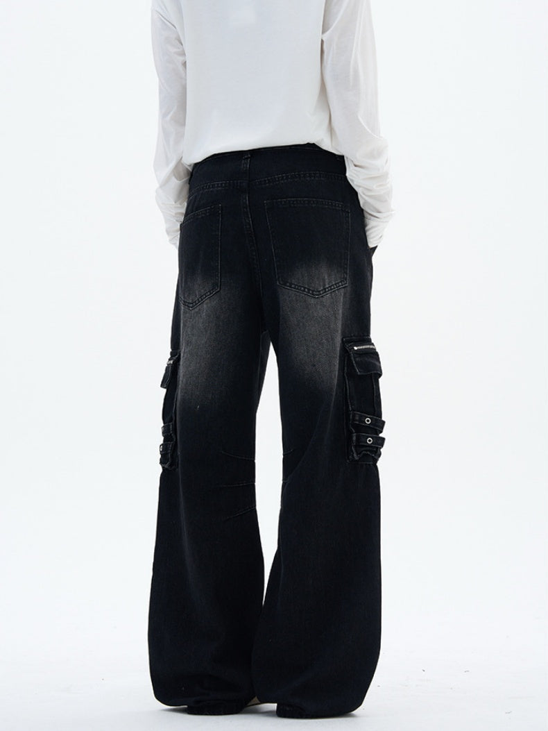 Multiple Pockets Denim Vibe Function Cargo Trousers