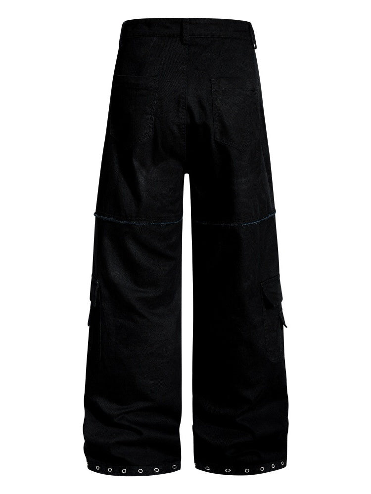 Metal Punching Rock Gothic Letter Loose-fit Wide-leg Pants