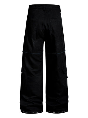 Metal Punching Rock Gothic Letter Loose-fit Wide-leg Pants