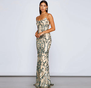 Liber Autumn women's sequins Backless suspender long dress