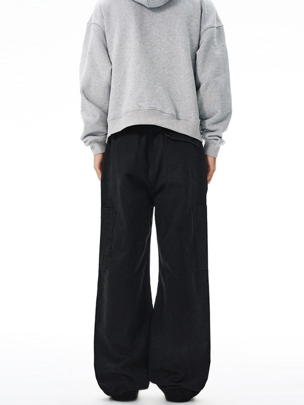 Liber Autumn Men's Multiple pockets Solid Color Cargo Trousers