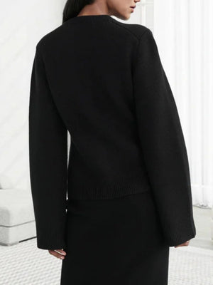 Liber Buttons Solid Color Elegance Cardigans