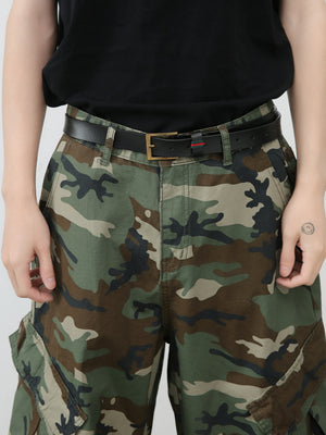Multiple Pockets Camouflage Denim Tooling Shorts