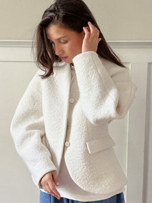 Designed Raglan Sleeves Leg Of Mutton Sleeves Sweater Coat
