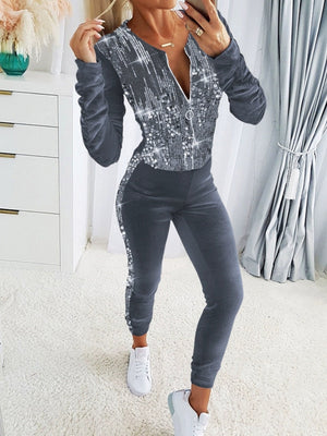 Sequined Velvet Coat Pants 2-piece Sets