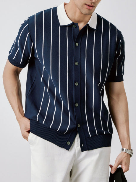Stripes Old Money Style Breathable Polo Shirts