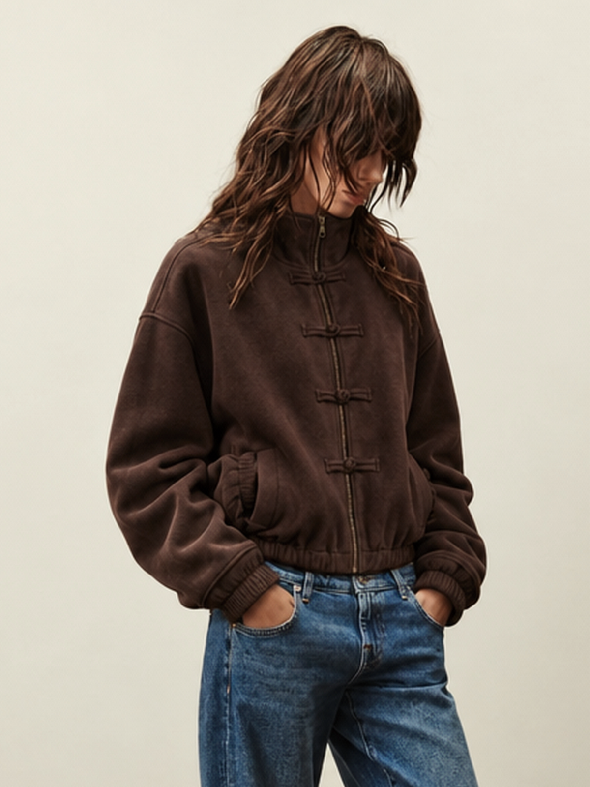 Loose-fitting Zip-up Jacket