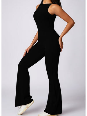 Backless Wide-leg High Elastic Waist Slimming And Shaping Yoga Fitness Outdoor Jumpsuits/pants