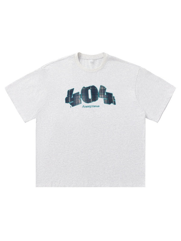 Number Plaid Printed Loose-fit T-shirts