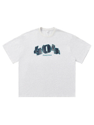 Number Plaid Printed Loose-fit T-shirts