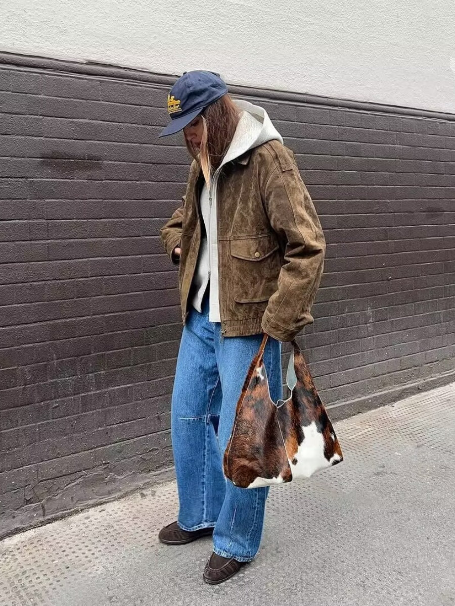 Suede buttons Pocket Jacket