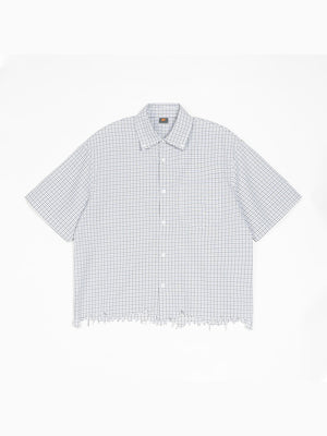 Destroy Hem Plaid Lightweight Boxy Shirts